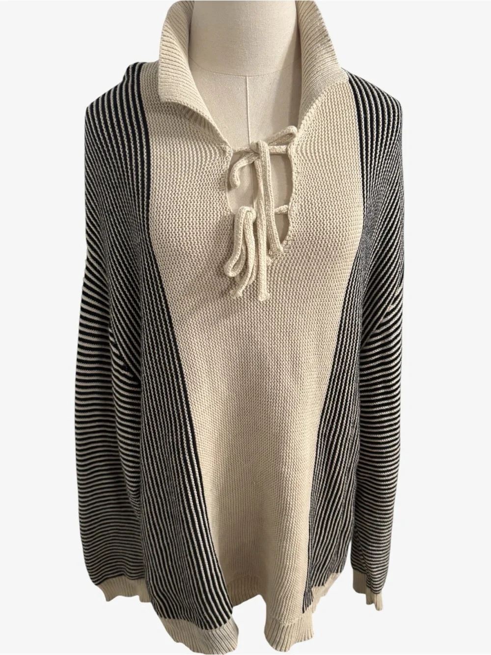 Found Cotton Sweater Tie Front Medium Coastalcore